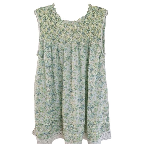 Free People Shea Floral Mini Dress with Pockets Green L 12-14 - Picture 4 of 16